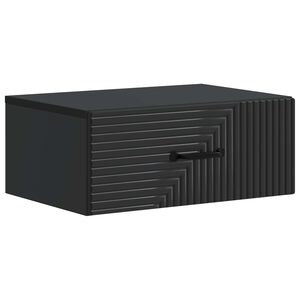 vidaXL Wall-Mounted Bedside Cabinet Black 49 x 34.5 x 20 cm