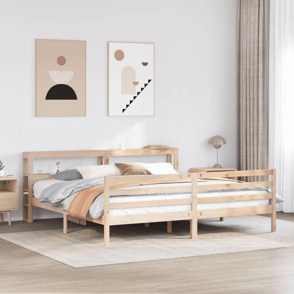 vidaXL Bed Frame with Headboard without Mattress 200x200 cm