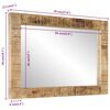 vidaXL Mirror 70x50 cm Solid Wood Mango and Glass