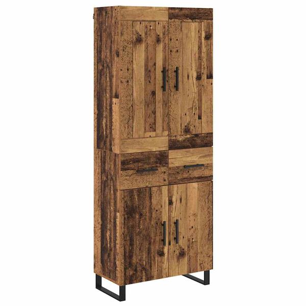 vidaXL Highboard Old Wood 69.5 x 34 x 180 cm Engineered Wood
