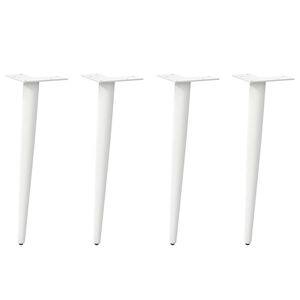 vidaXL Coffee Table Legs Conical Shape 4 pcs White 30-31 cm Steel