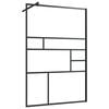 vidaXL Walk-in Shower Wall with Clear ESG Glass 115x195 cm Black