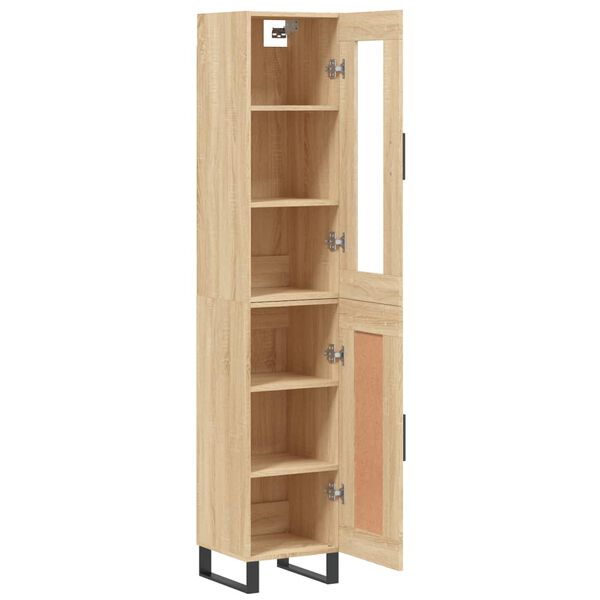 vidaXL Highboard Sonoma Oak 34.5x34x180 cm Engineered Wood