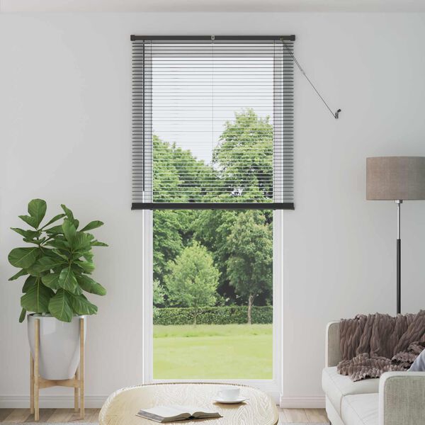 vidaXL Venetian Blind Manual Adjustable Silver Grey 213 x 80 cm PVC