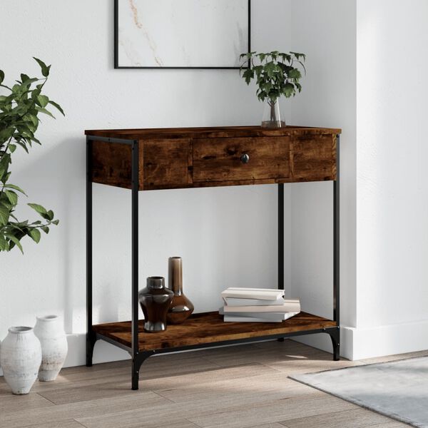 vidaXL Console Table Smoked Oak 75x34.5x75 cm Engineered Wood