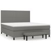 vidaXL Box Spring Bed with Mattress Dark Grey 180x200 cm Fabric