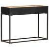vidaXL Console Table 100x35x75 cm Rough Mango Wood and Natural Cane