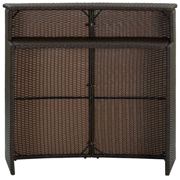 vidaXL Garden Bar Table Brown 120x55x110 cm Poly Rattan