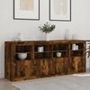 vidaXL Sideboard with LED Lights Smoked Oak 163x37x67 cm