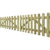 vidaXL Picket Fence Gate 2 pcs Impregnated Wood 300x80 cm