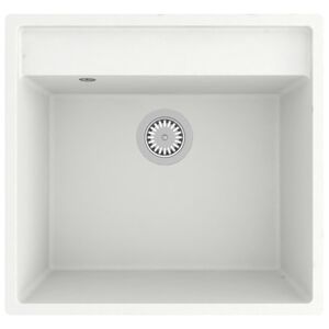 vidaXL Kitchen Sink with Overflow Hole White Granite