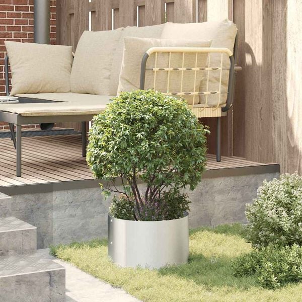 vidaXL Garden Planter Silver 30 x 30 x 20 cm Galvanised Steel