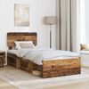 vidaXL Bed Frame with Headboard Old Wood 75 x 190 cm Solid Pine Wood