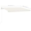 vidaXL Manual Retractable Awning with Posts 4x3 m Cream