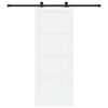 vidaXL Sliding Door White and Black 83 x 211 cm Solid Pine Wood