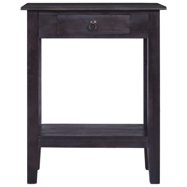 vidaXL Console Table with Drawer Black 60x30x75 cm Solid Wood Mahogany