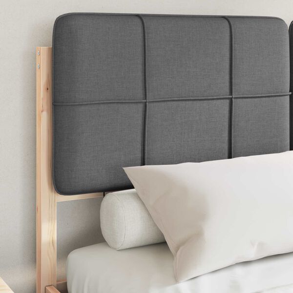 vidaXL Bed Frame with Upholstered Headboard Dark Grey 150 x 200 cm