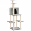 vidaXL Cat Tree with Sisal Scratching Posts Light Grey 144.5 cm