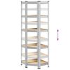 vidaXL 5-Layer Corner Shelf Silver Steel&Engineered Wood