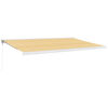 vidaXL Retractable Awning Yellow and White with White Frame 5 x 3 m