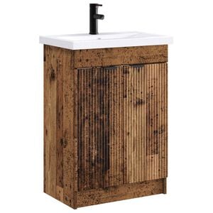 vidaXL Bathroom Furniture Set Old Wood 56 x 37.5 x 81 cm