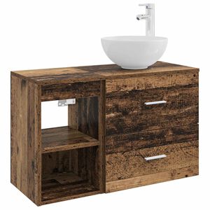 vidaXL Bathroom Furniture Set 2 pcs Old Wood Engineered Wood