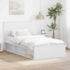 vidaXL Bed Frame with Headboard White 100 x 200 cm Solid Pine Wood