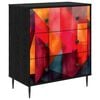vidaXL Chest of Drawers HEESCH Color block print 66 x 36.5 x 76 cm