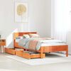 vidaXL Bed Frame without Mattress Wax Brown 75x190 cm Small Single Solid Wood Pine