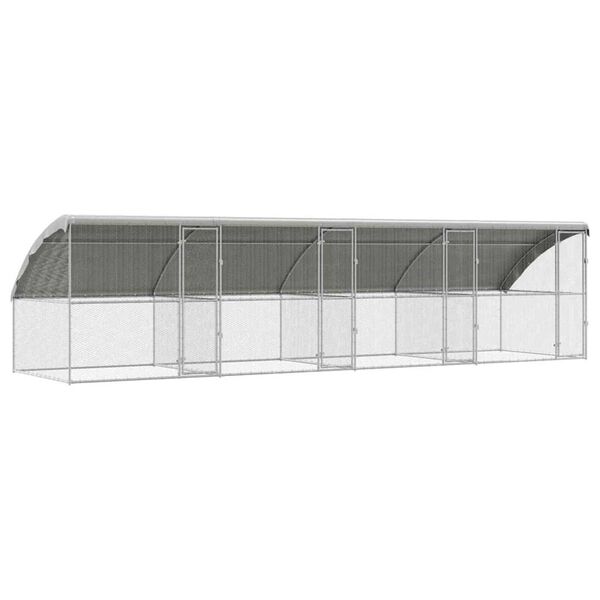 vidaXL Chicken Cage Silver 800 x 200 x 198.5 cm Galvanised Steel