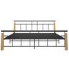 vidaXL Bed Frame without Mattress Metal and Solid Oak Wood 180x200 cm Super King
