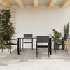 vidaXL 5 Piece Garden Dining Set Black Poly Rattan