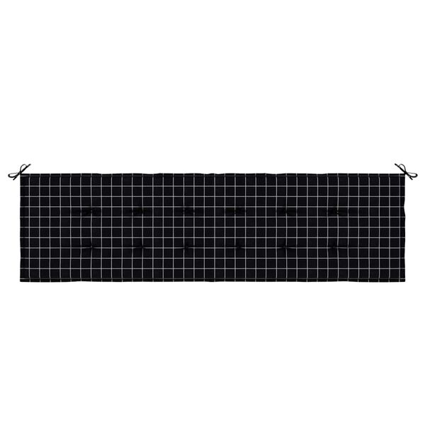 vidaXL Garden Bench Cushion Plaid Black 180 x 50 x 4 cm Oxford fabric