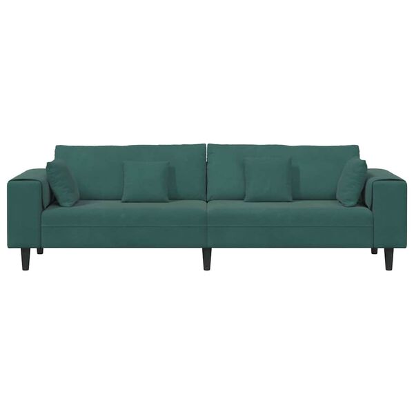 vidaXL Velvet Sofa with Cushion Dark Green 208 cm Velvet