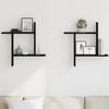 vidaXL Wall Shelves 2 pcs Black Oak 50x12x50 cm Engineered Wood