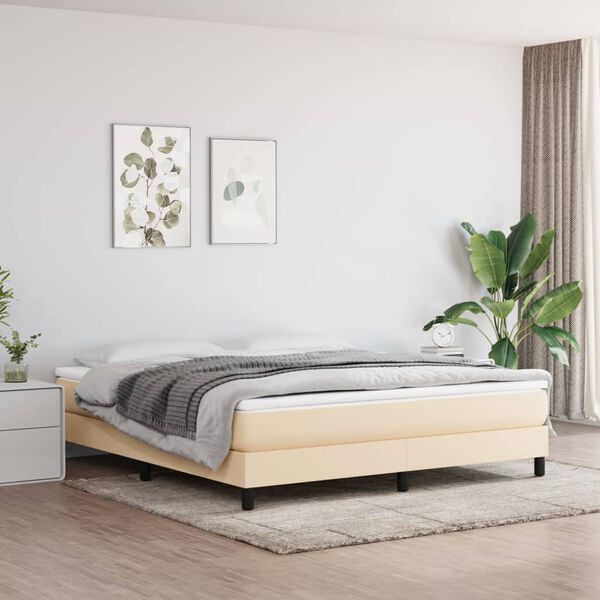 vidaXL Pocket Spring Bed Mattress Cream 160x200x20 cm Fabric