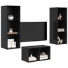 vidaXL TV Cabinet Set Black Oak 37 x 37 x 107 cm Engineered Wood