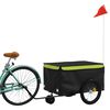 vidaXL Bike Trailer Black and Green 30 kg Iron