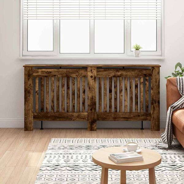 vidaXL Radiator Cover Smoked Oak 172 x 19 x 81.5 cm Engineered Wood