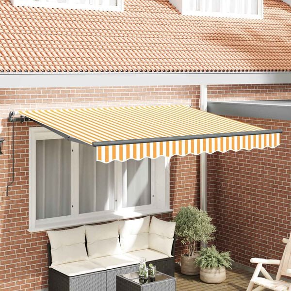 vidaXL Retractable Awning Manual Yellow 250 x 200 cm Fabric