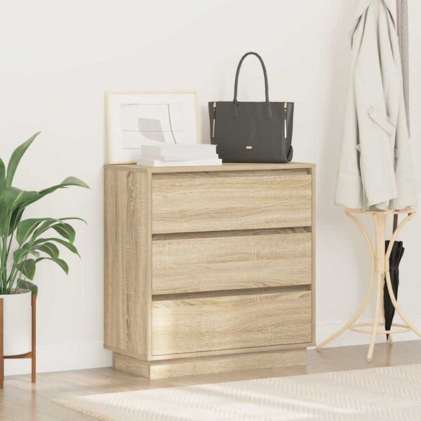 vidaXL Bedside Cabinet Sonoma Oak 71 x 34.5 x 75 cm Engineered wood