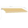 vidaXL Manual Retractable Awning with LED 400x350 cm Yellow and White