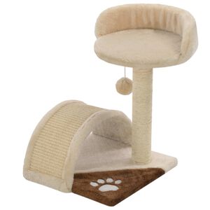 vidaXL Cat Tree | Beige and Brown | Particle board, Soft plush, Sisal rope