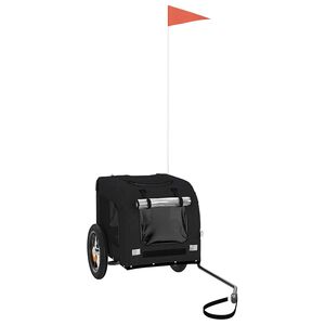 vidaXL Pet Bike Trailer Black Oxford Fabric and Iron