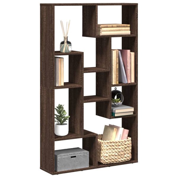vidaXL Bookcase Brown Oak 72x20x120.5 cm Engineered Wood