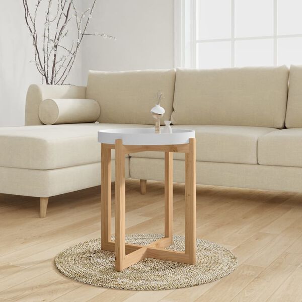 vidaXL Coffee Table White 41x41x48.5cm Engineered Wood&Solid Wood Pine