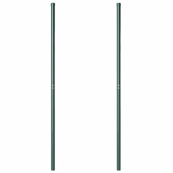 vidaXL Fence Posts 2 pcs Green Powder-coated steel