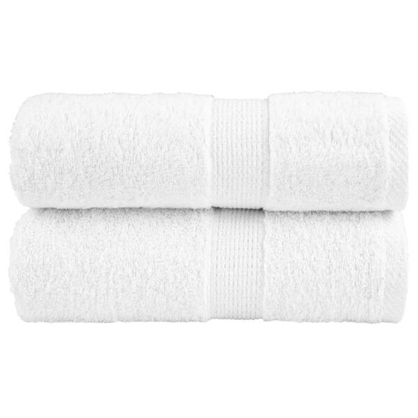 vidaXL Premium Guest Towels "SOLUND" 2 pcs White 30x50 cm 600 gsm