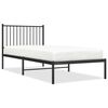vidaXL Metal Bed Frame without Mattress with Headboard Black 90x200cm