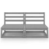 vidaXL Garden 2-Seater Sofa Grey Solid Pinewood